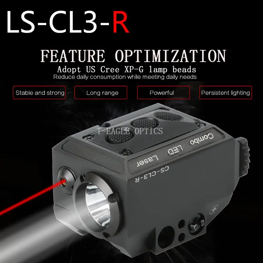 

Tactical LED Flashlight Red Laser Sight For 20mm Rail Mini Glock Pistol Gun Rifle Light lanterna Airsoft Light