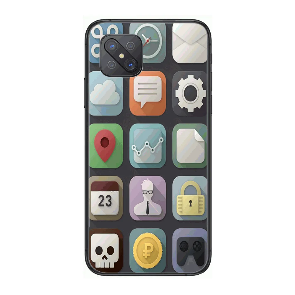 

Personality Delicate Fashion Phone Case cover For OPPO A91 9 83 79 92s 5 F9 A7X Reno2 Realme6pro 5 black tpu cell cover