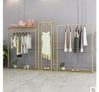 gold simple clothing rack clothing store display rack floor to floor hangers womens clothing store shelves iron clothes rack