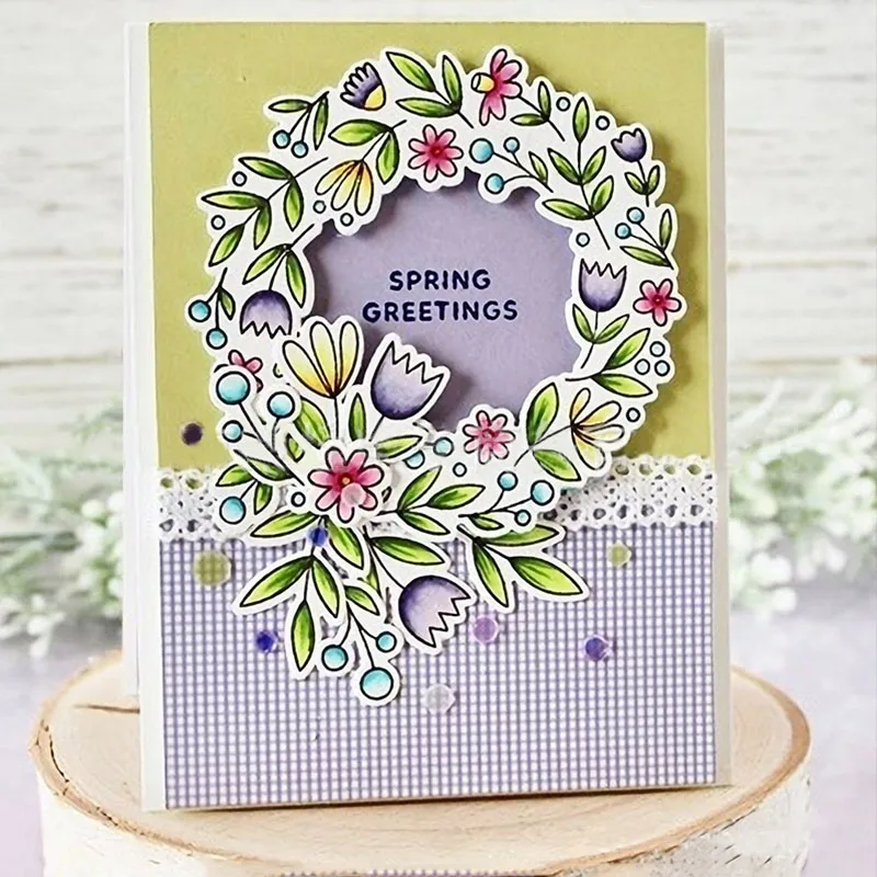 1 шт. Бумага карта поделки тиснение гирлянда прозрачный штамп Листья Форма