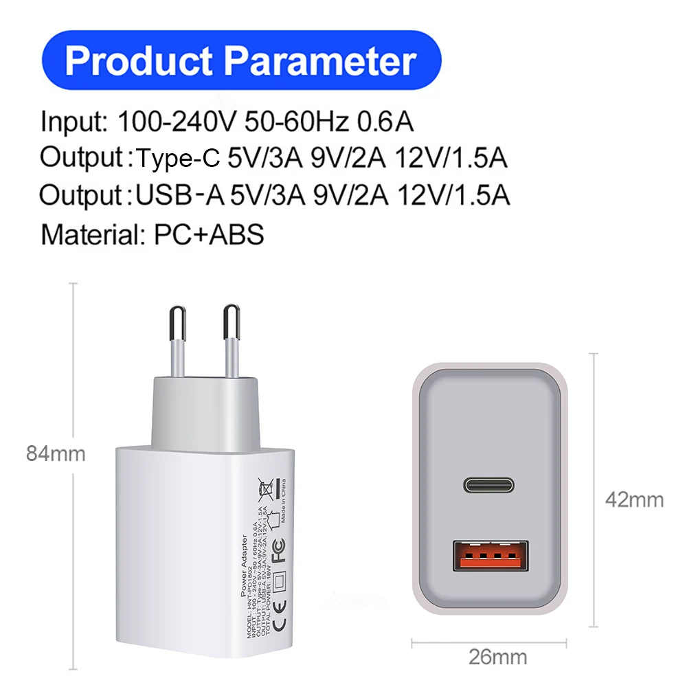 Быстрая зарядка 3 0 QC 18 Вт PD USB зарядное устройство QC3.0 Тип C настенный телефон для