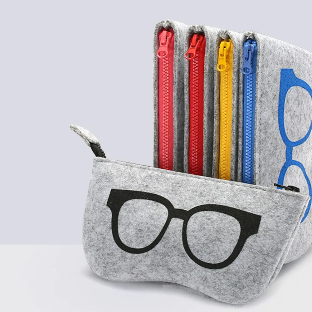 Милый Чехол для очков на молнии Модный чехол солнцезащитных коробка хранения