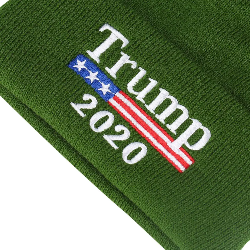 США Трамп 2020 вязаная шапка с вышивкой американская шапочка флагом темно синие