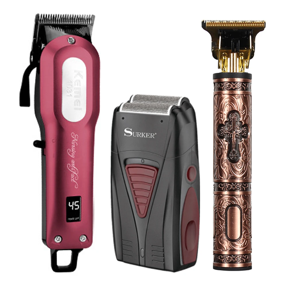 

Professional Hair Trimmer Hair Clipper Rechargeable T-Outliner Finish Cutting Electric Shaver For Men Barber Hair Trimmer Machin