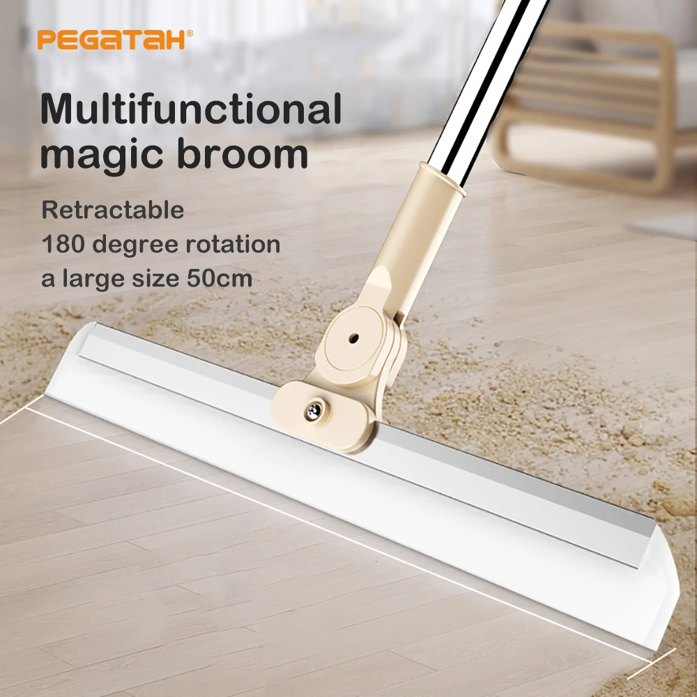

Floor Scraper Adjustable Professional Water Wiper Silicone Belt 51 InCH 130cm Handle Suitable For Garage Tile Shower Floor Wiper