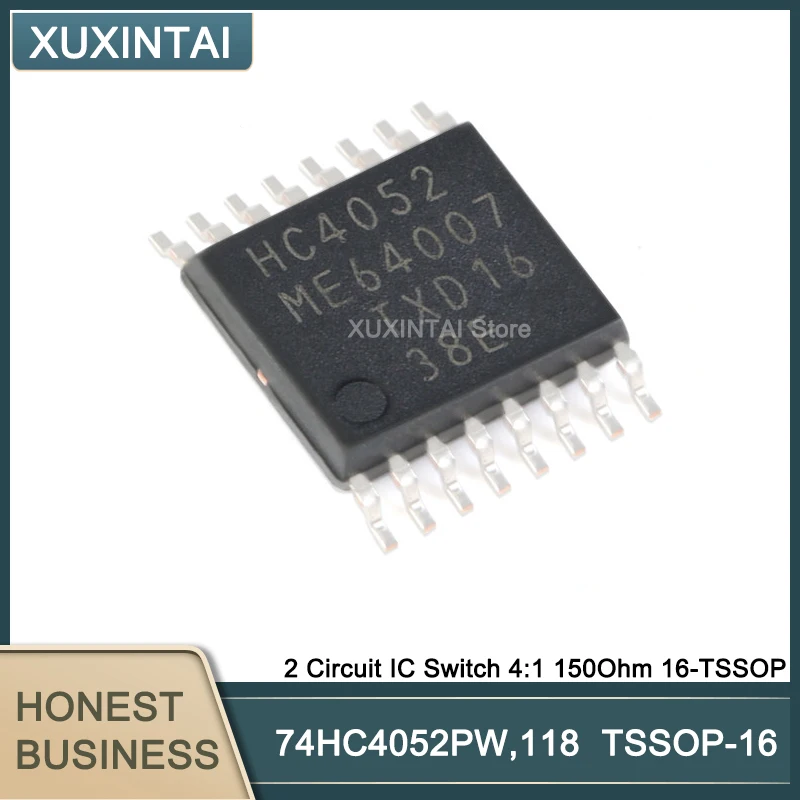 

Коммутатор схемы 100 шт./лот 74HC4052PW,118 74HC4052PW 2 4:1 150Ohm 16-TSSOP
