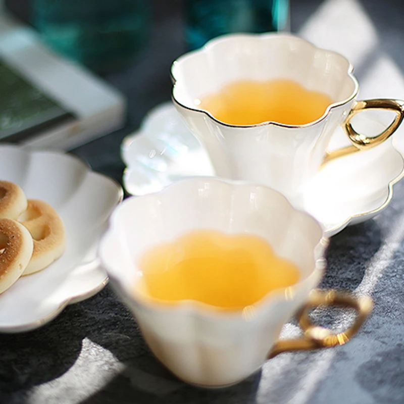 Элегантный цветочный костяной фарфор чайная чашка блюдце набор керамическая