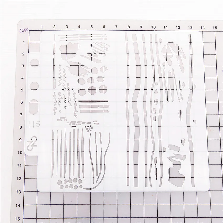 13x14 см АБСТРАКТНЫЕ ПОЛОСЫ Скрап Трафареты спрей Пластик пресс-форм щит форма для