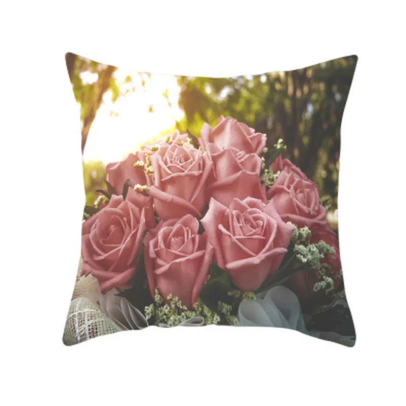 Наволочка для подушки из цветной персиковой кожи наволочка с розами и цветком