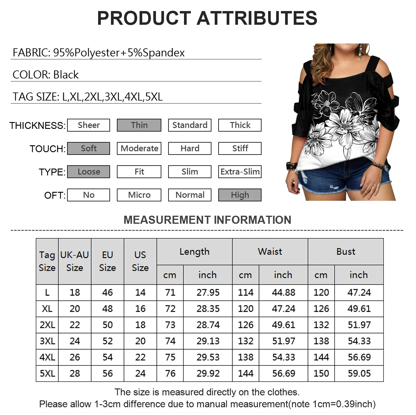 

5XL Plus Size Women Oversized T Shirt 2021 Summer Beach Cold Shoulder Tops Casual Streetwear Half Sleeve Floral Print Tees D30
