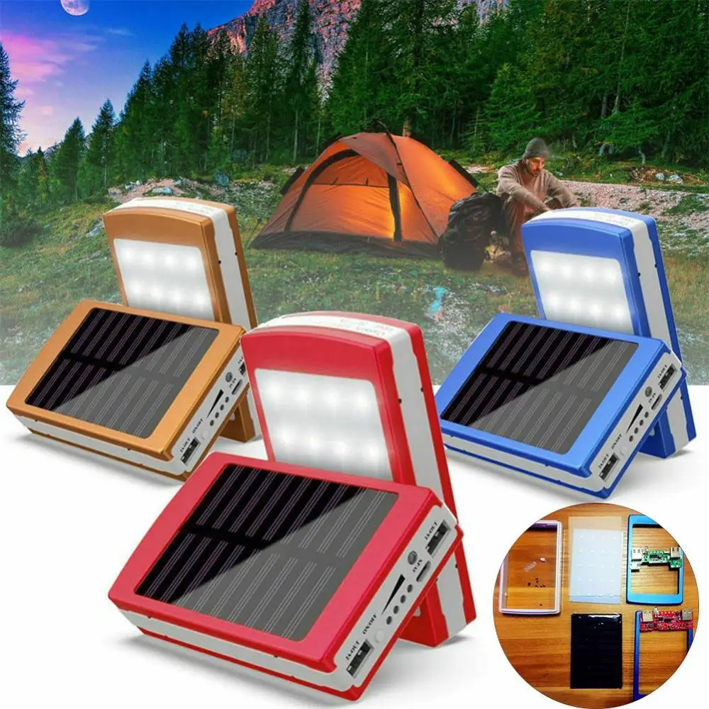 5V/1A, 2A Portable design Dual USB LED Light 5-Cell 18650 Battery Charger Box Solar Power Bank DIY Case Kit Alloy Accessories