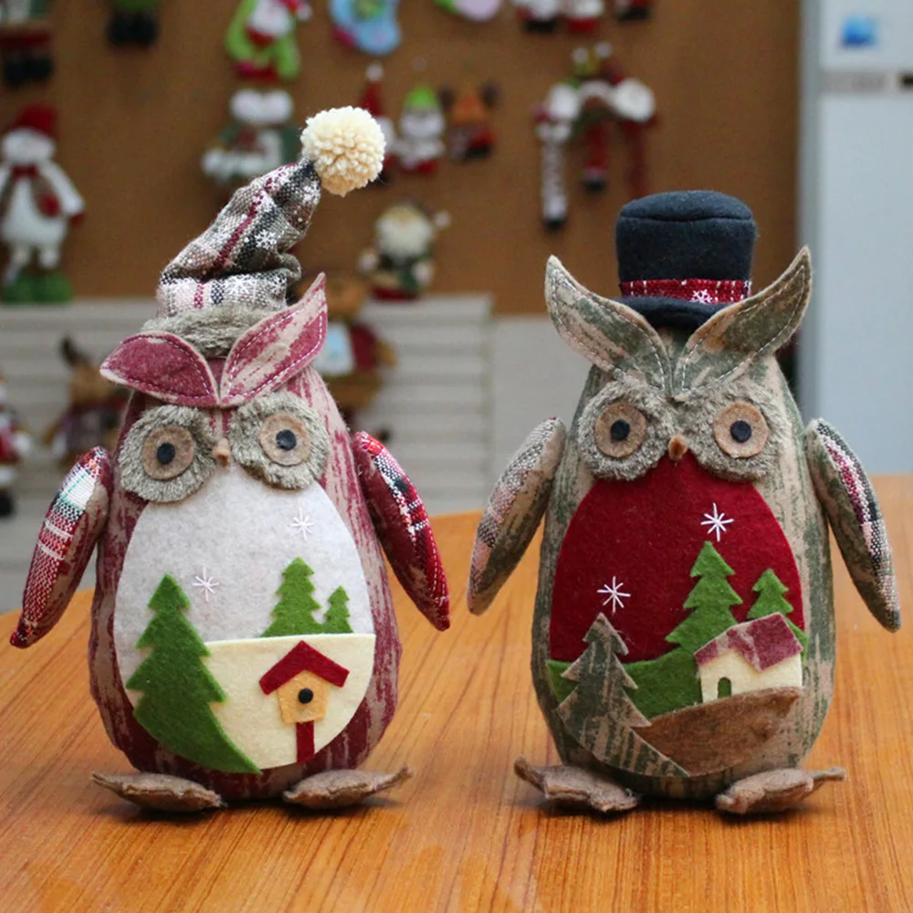 24*18 см мультфильм DIY сова игрушка рождественские игрушки дома дерево украшения детские подарки большой стол куклы новогодний декор