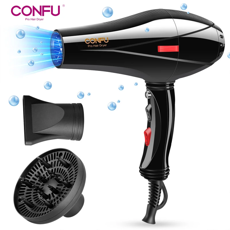 

CONFU Ionic Hair Dryer 1800W Power Faster Blow Drying Negative Ionic Professional Hairdryer Barber Salon Styling Haircut Tools