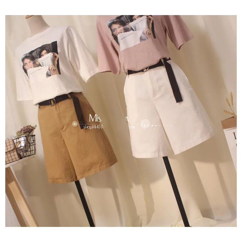 

Women Bermudas High Waist Wide Legs Womens Summer Shorts Chic Shorts Casual Outfit Plus Size S- 5XL