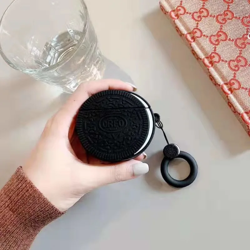 Модные милые Oreo 3D молочное шоколадное печенье беспроводные bluetooth наушники чехол для AirPods 2 1 Мягкий силиконовый чехол для гарнитуры