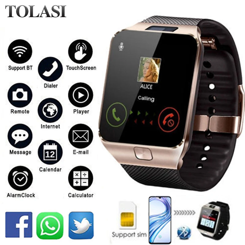 Bluetooth Smart Watch DZ09 Smartwatch Android Phone Call Connect Men 2G GSM SIM TF Card Camera For iPhone Samsung HUAWEI | Наручные часы