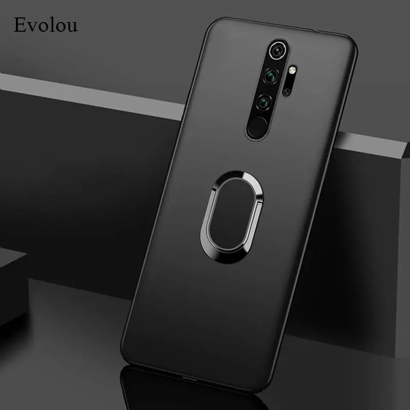 Чехол для Xiaomi Redmi note 8 pro матовый Силиконовый мягкий чехол с магнитным кольцом