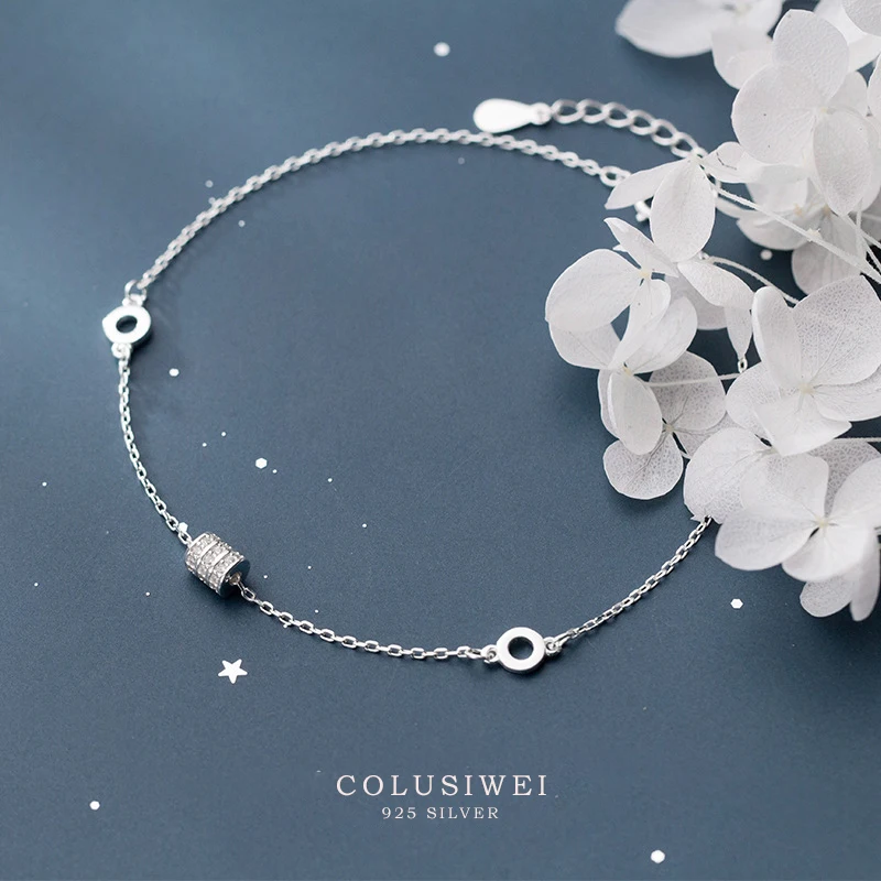 Colusiwei горячая Распродажа Ослепительная Ясно CZ ссылка браслеты натуральная 925