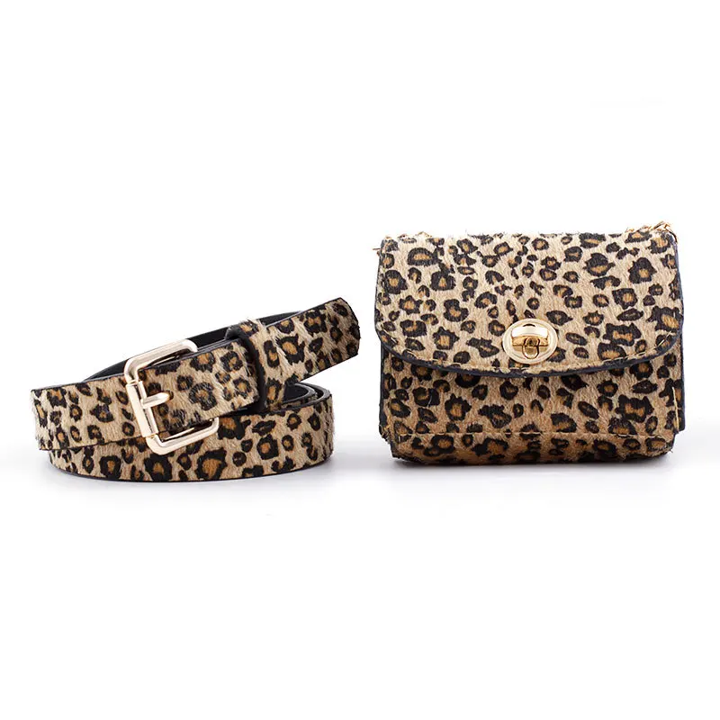 small leopard Новая сумка на пояс из змеиной кожи, металлический пояс на пряжке, сумка для телефона, панк-ремни, сумка для женщин, леопардовая сумка - Цвет: small leopard