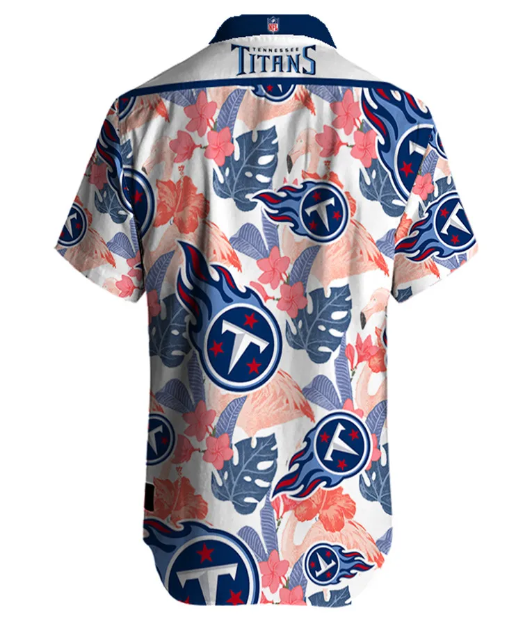

Summer Casual Men Short Sleeve Tennessee Stand Collar Loose 3d Printing Titans Hawaiian Shirt Quick Dry Beach Clothing