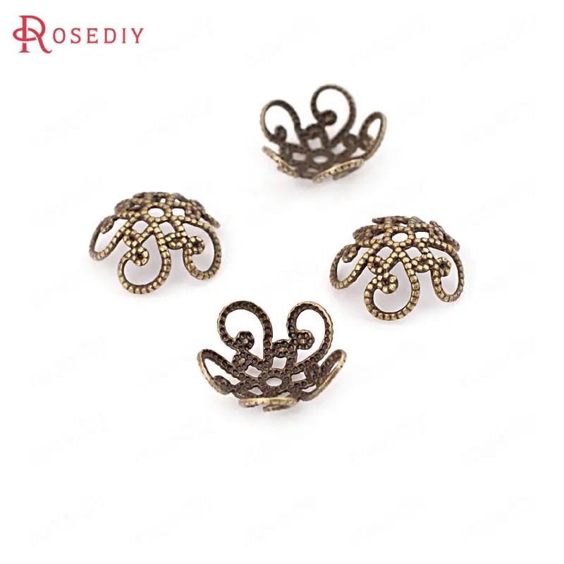 Wholesale 10*4.5mm 24K Champagne Gold color Flower Brass Bead Caps High Quality Diy Findings Accessories(JM3830) | Украшения и