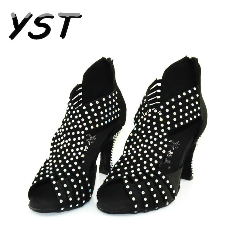 Женские туфли со стразами для латиноамериканских бальных танцев обувь сальсы