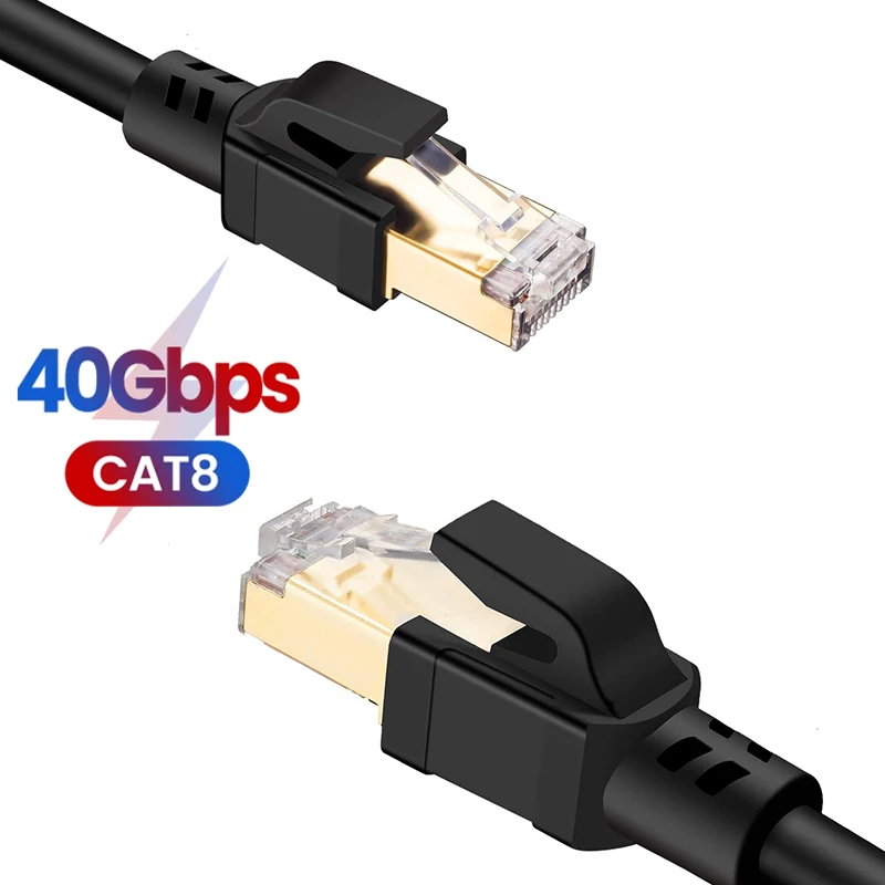 Cable Ethernet CAT8 para ordenadores portátiles, Cable Lan de Internet FFTP para enrutador PS 4, RJ45, 40Gbps, 2000MHz, CAT 8