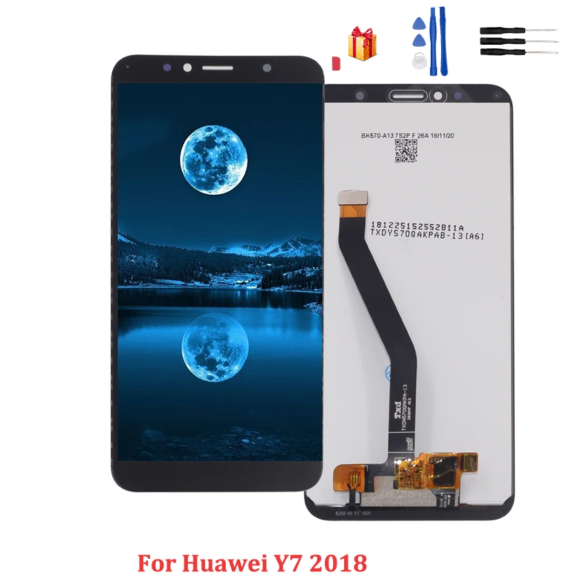 Оригинальный дигитайзер сенсорного экрана ЖК дисплей для Huawei Y7 2018 запасные части