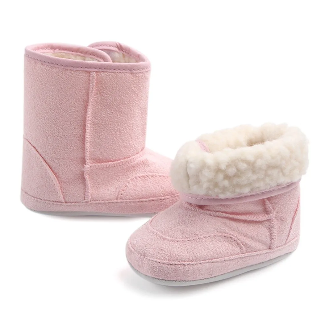 Зимняя детская обувь однотонная средней длины с мягкой нескользящей подошвой