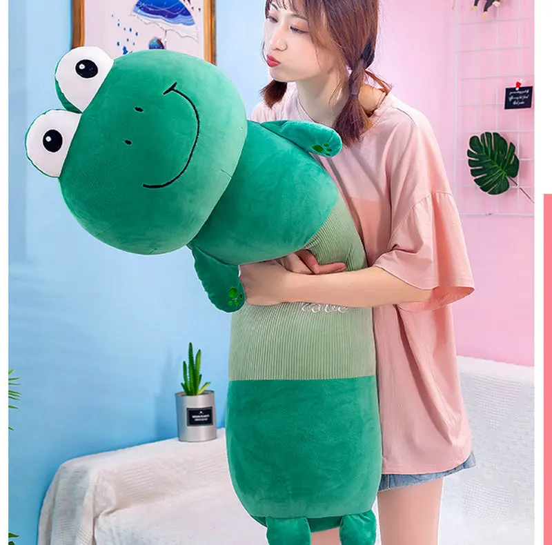 

70/90/125 см Kawaii Плюшевые игрушки Мягкая длинная подушка лягушка животное кукла домашний Декор подарок для детей девочки Рождественский подаро...