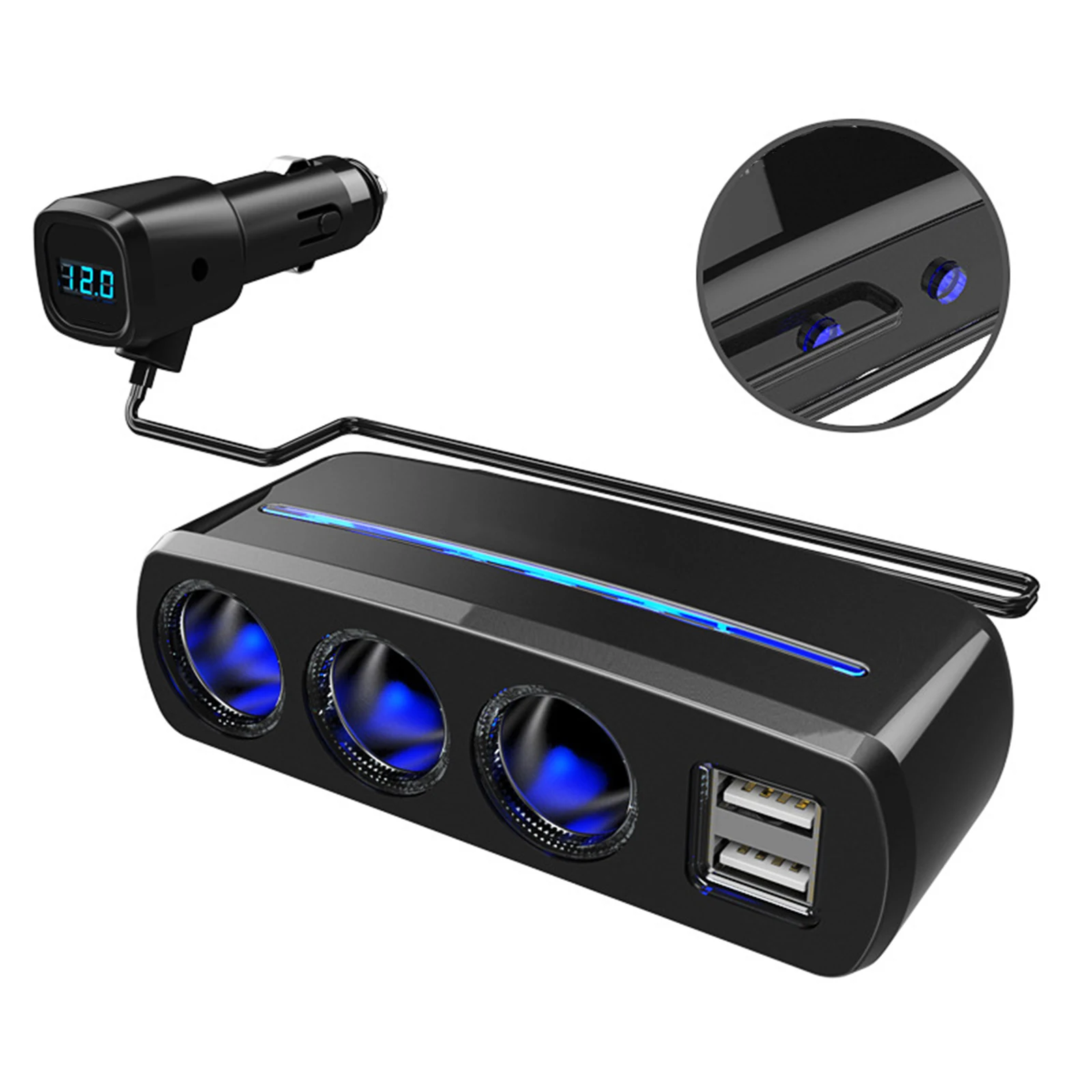 

Автомобильное зарядное устройство с 2 USB-портами, 80 Вт, 12-24 В