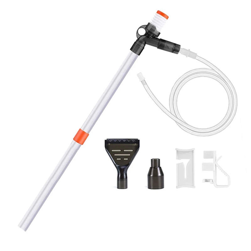 

Aquarium Gravel Vacuum Cleaner Fast Fish Tank Siphon Cleaning Seaweed Scraper Air Press Button Water Changer Kit