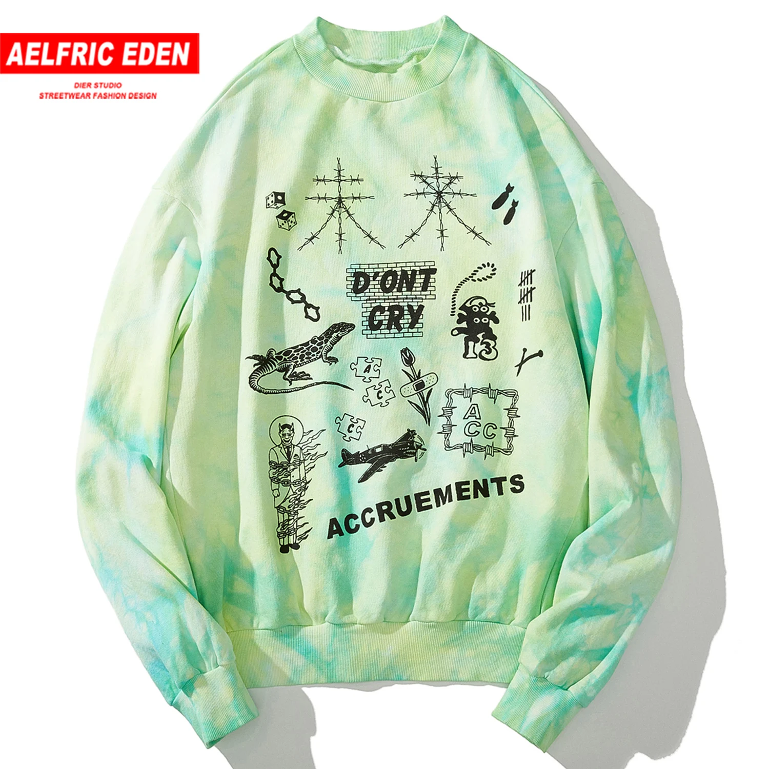Aelfric Eden цветные мужские толстовки с буквенным принтом Harajuku уличная одежда
