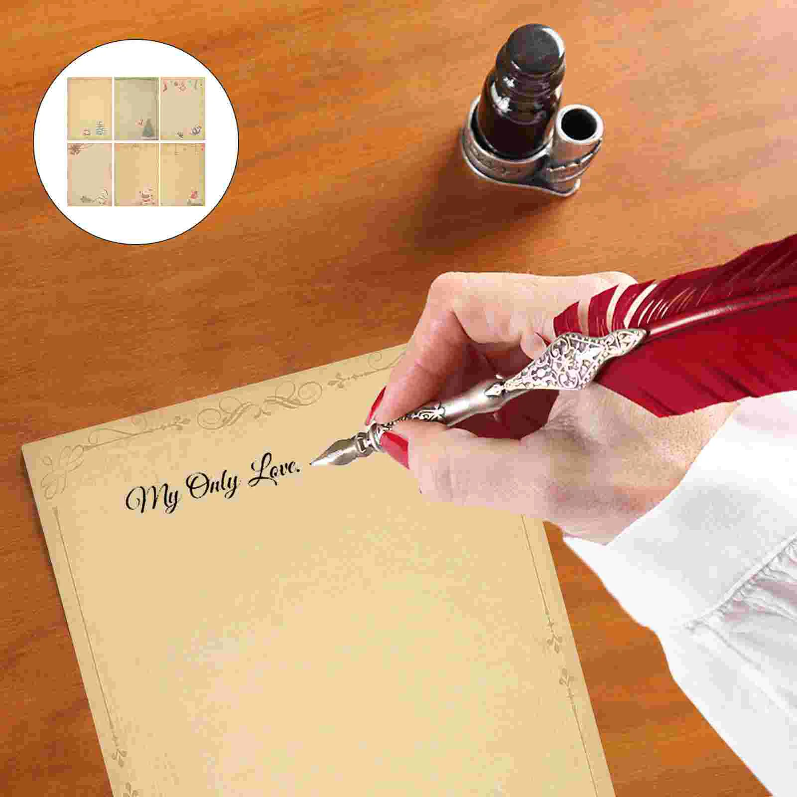 

60Pcs Christmas Themed Kraft Papers Stationery Vintage Writing Papers
