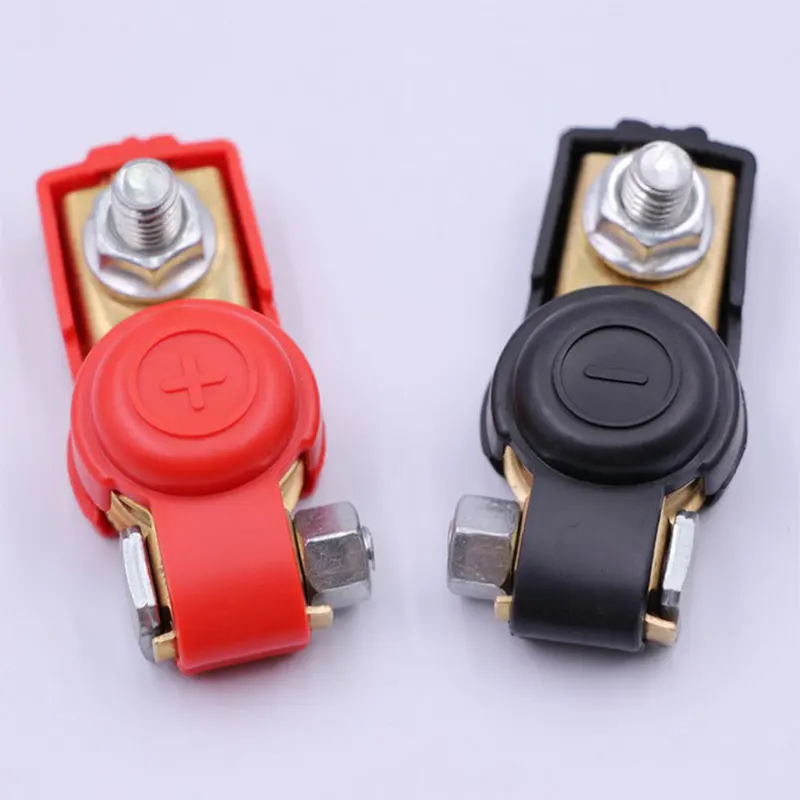 

2 Car Battery Terminal Connector Top Post Positive Negative Heavy Duty Universal