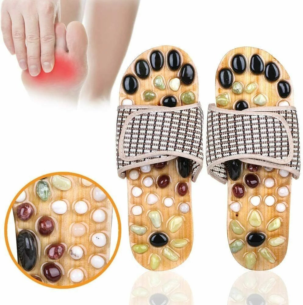 

Acupuncture Foot Slippers Natural Shoes Sandals Massager Reflexology Slipper Tools