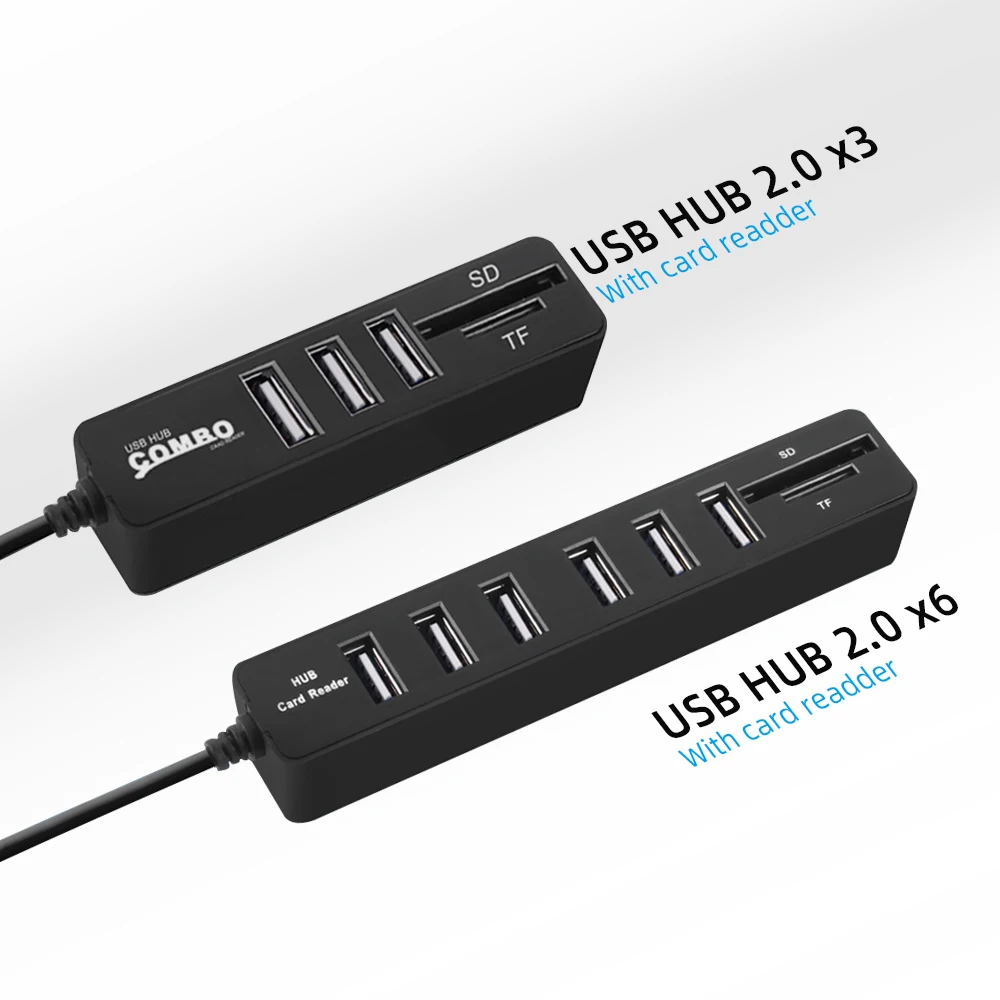 Hub USB Splitter High Speed 3 / 6 Hab TF SD Card Reader For PC Computer Accessories | Электроника