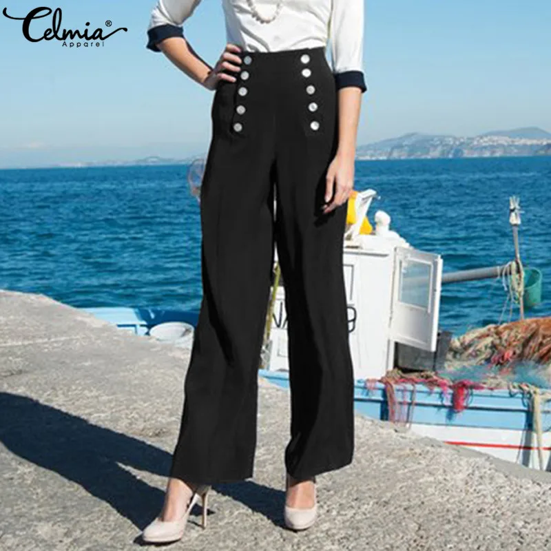 Элегантные женские брюки cellumia 2019 весна лето одноцветные с высокой талией на