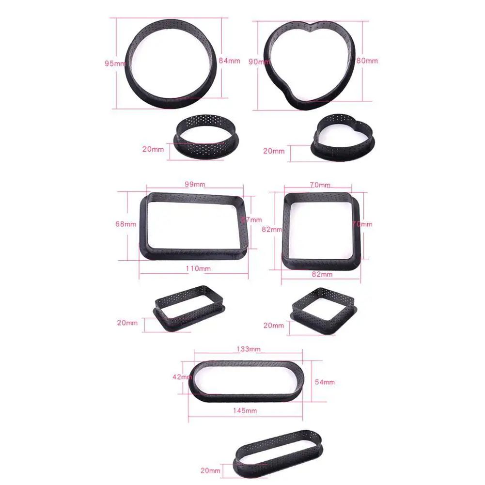 

Various shapes Mousse Circle Cutter Decorating Tool Non Parent-child Dessert Mold Perforated Bakeware Cake DIY Stick French W7K7