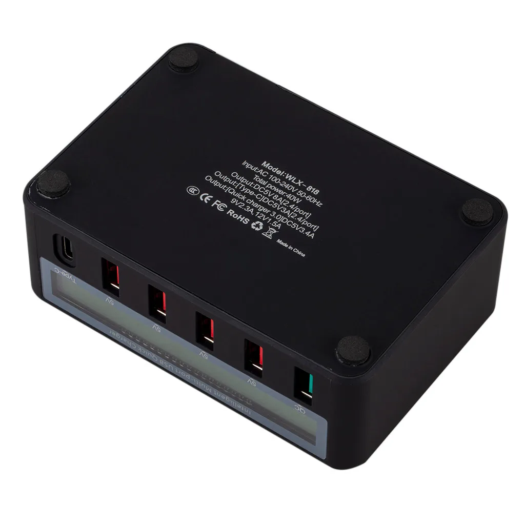 USB-хаб с 5 портами QC3.0 USB Type-C ЖК-дисплеем | Компьютеры и офис