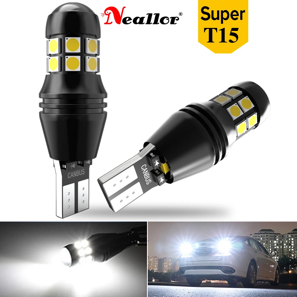 

Новые светодиодсветодиодный резерсветильник лампы T15 920 W16W высокой мощности 2x906, чипсеты 20-SMD 7 Вт 3030 лм без ошибок 912 921, светильник онари задн...