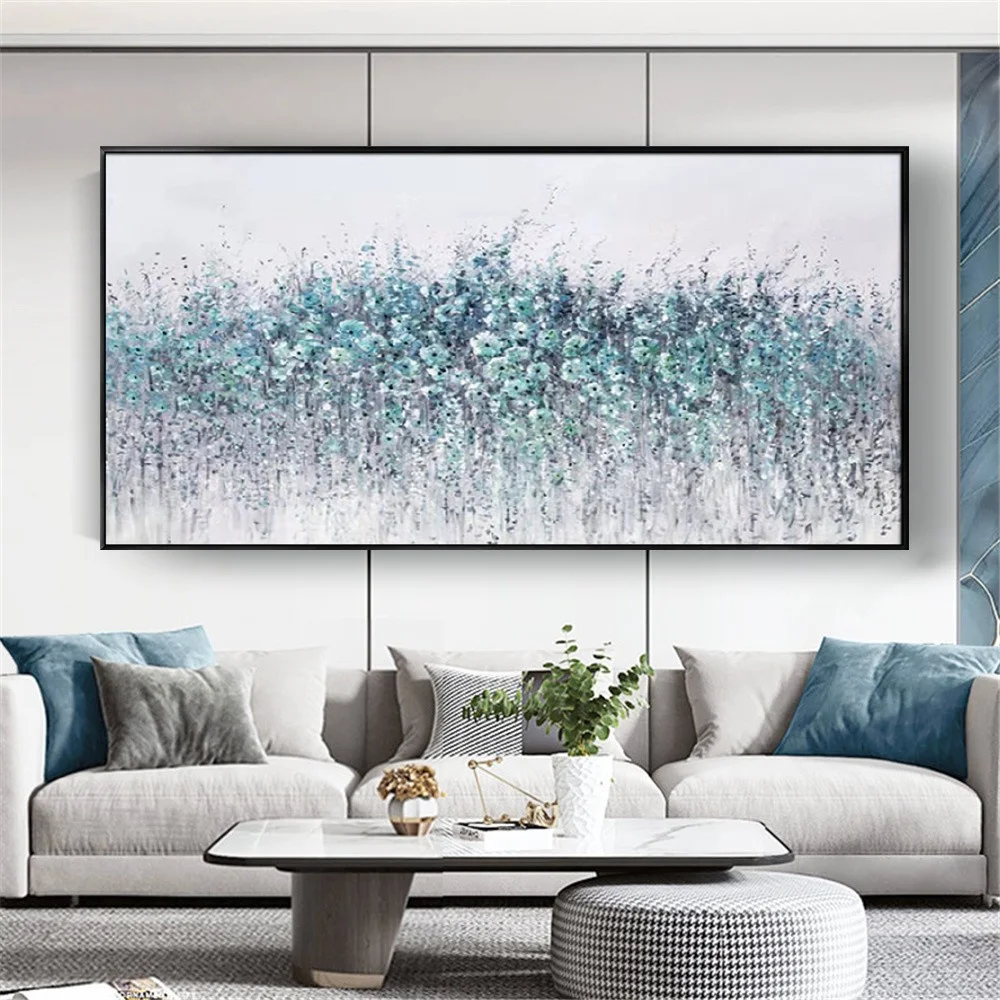 Синий цветок мастихин ручная роспись картина маслом красочная роза абстрактное