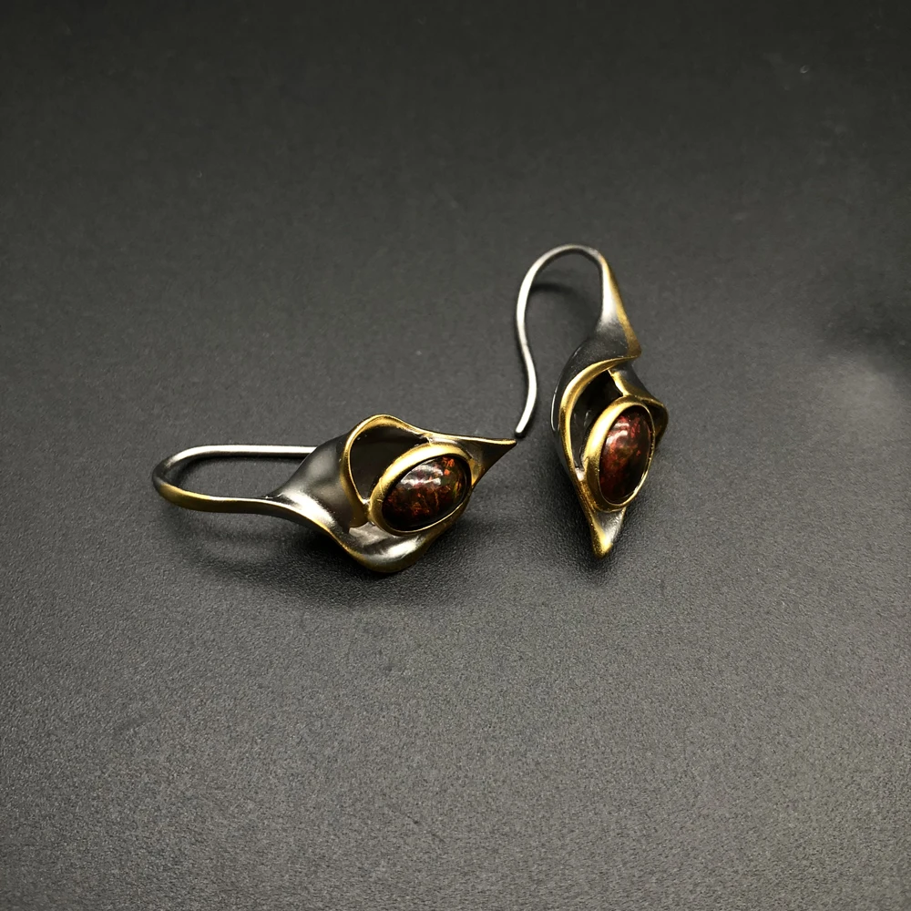 Top quality opal earrings natural gemstone fine jewelry 925 sterling silver unique design for girls fine jewelry tbj promotion