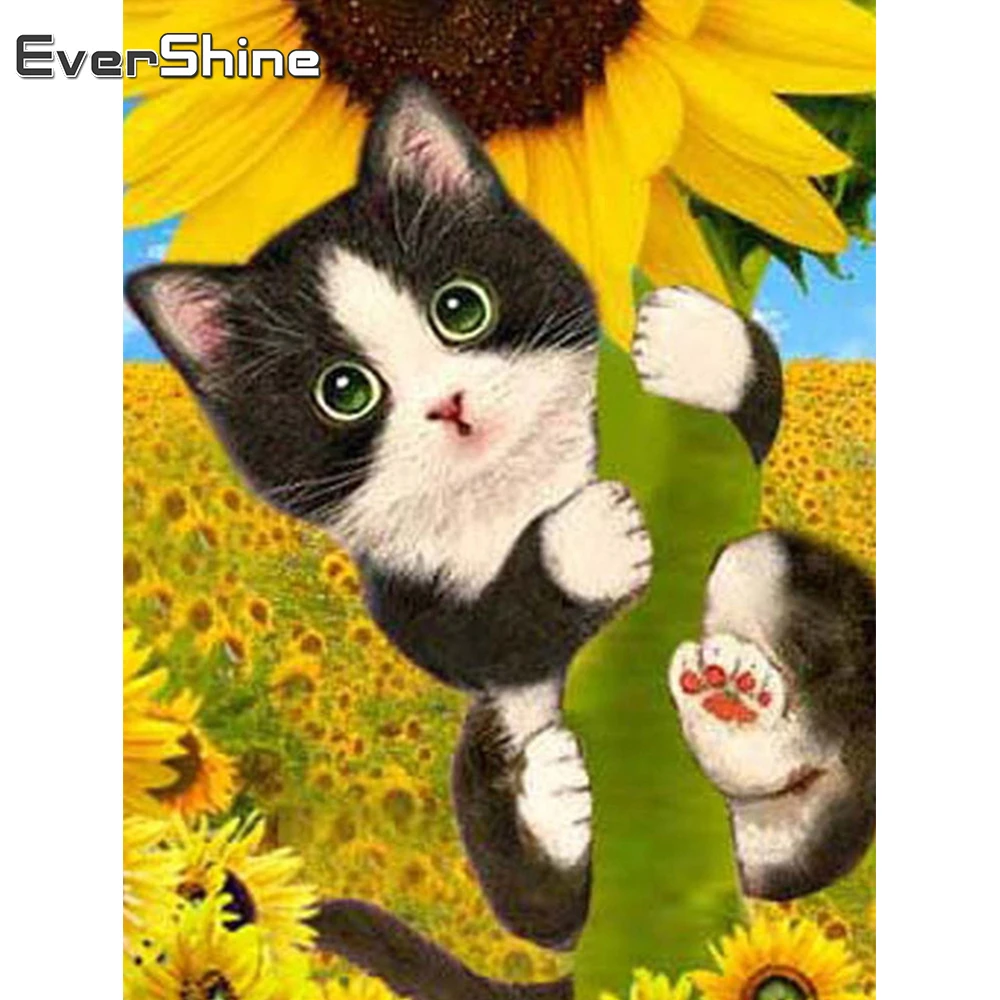 

Evershine Алмазная вышивка кошка вышивка крестом наборы 5D DIY Алмазная мозаика животное картина стразы декор для дома