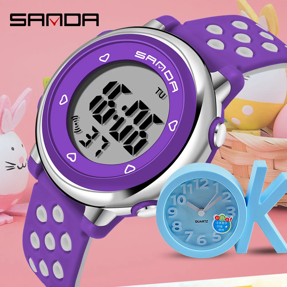Часы наручные SANDA Детские светодиодные Модные цветные цифровые