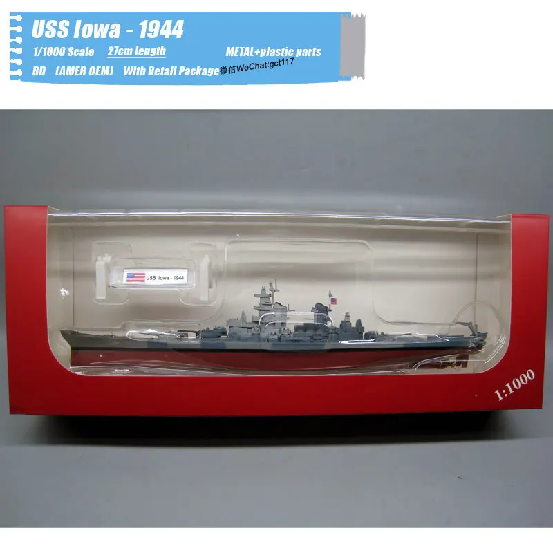 RD 1/1000 масштаб классические морские платформы USS Айова 1944 линкор литый под