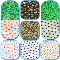200400600pcs multicolor round beads 7x4mm acrylic heart beads loose spaced beads for diy bracelet jewelry making accessories