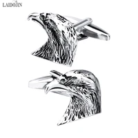 laidojin mens shirt cufflinks high quality brass cuff buttons animal eagle cuff links brand for mens fine gift jewelry