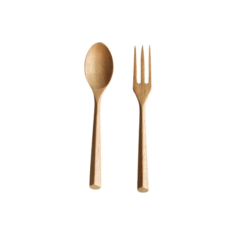 

Japanese Style Wooden Spoon Fork Set Wooden Coffee Stirring Spoon Rice Spoon Fork Spoon Set Optional