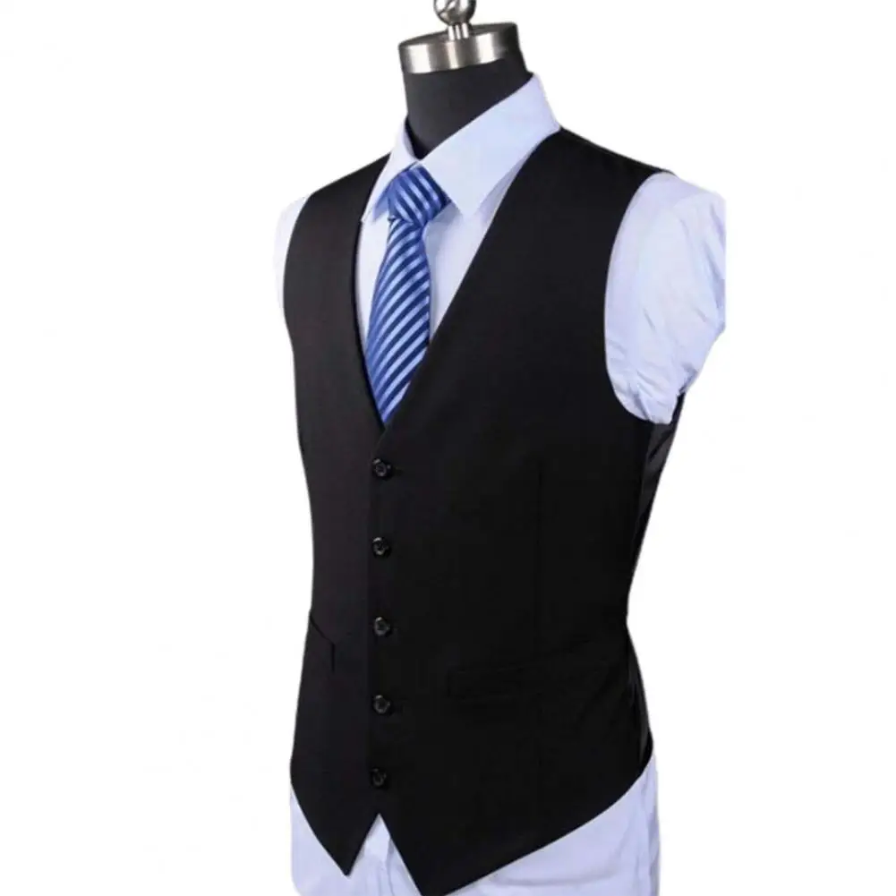 

Great Cardigan Spring Waistcoat Men Waistcoat Solid Color Handsome